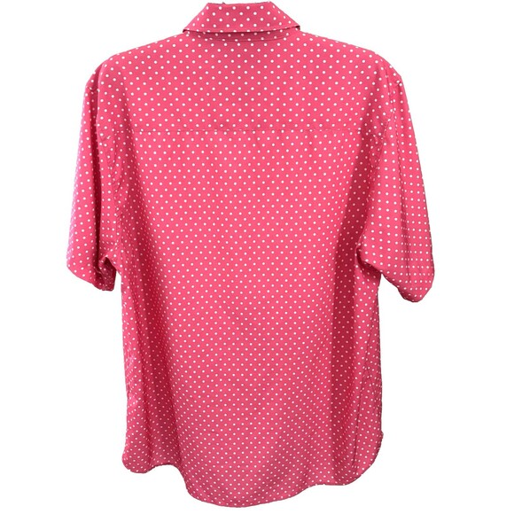 Dixxon Flannel Company Men's 2X Dark Pink White Polka Dot Lumbergh S/S Shirt - Picture 6 of 8
